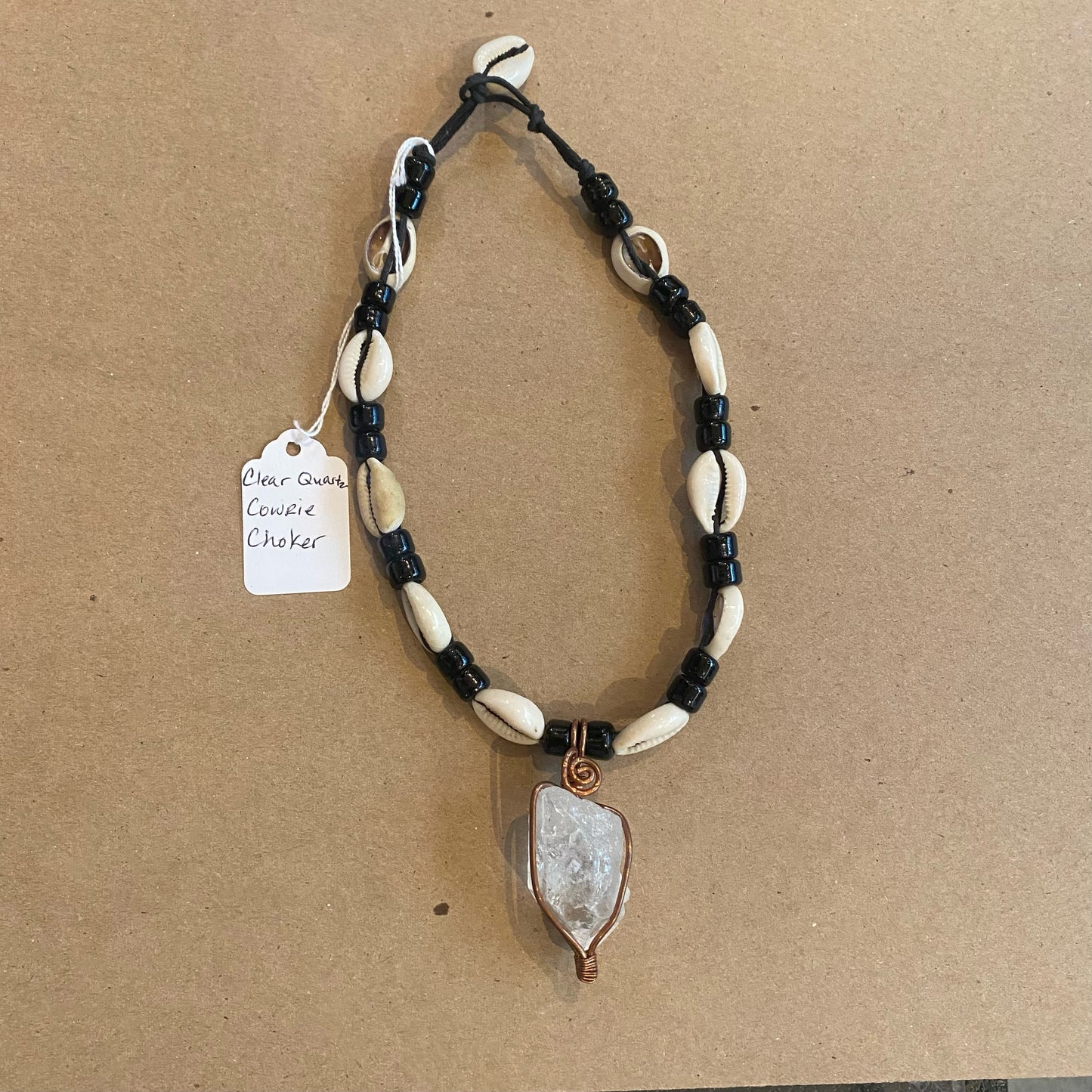 Clear Quartz, Copper Cowrie Choker