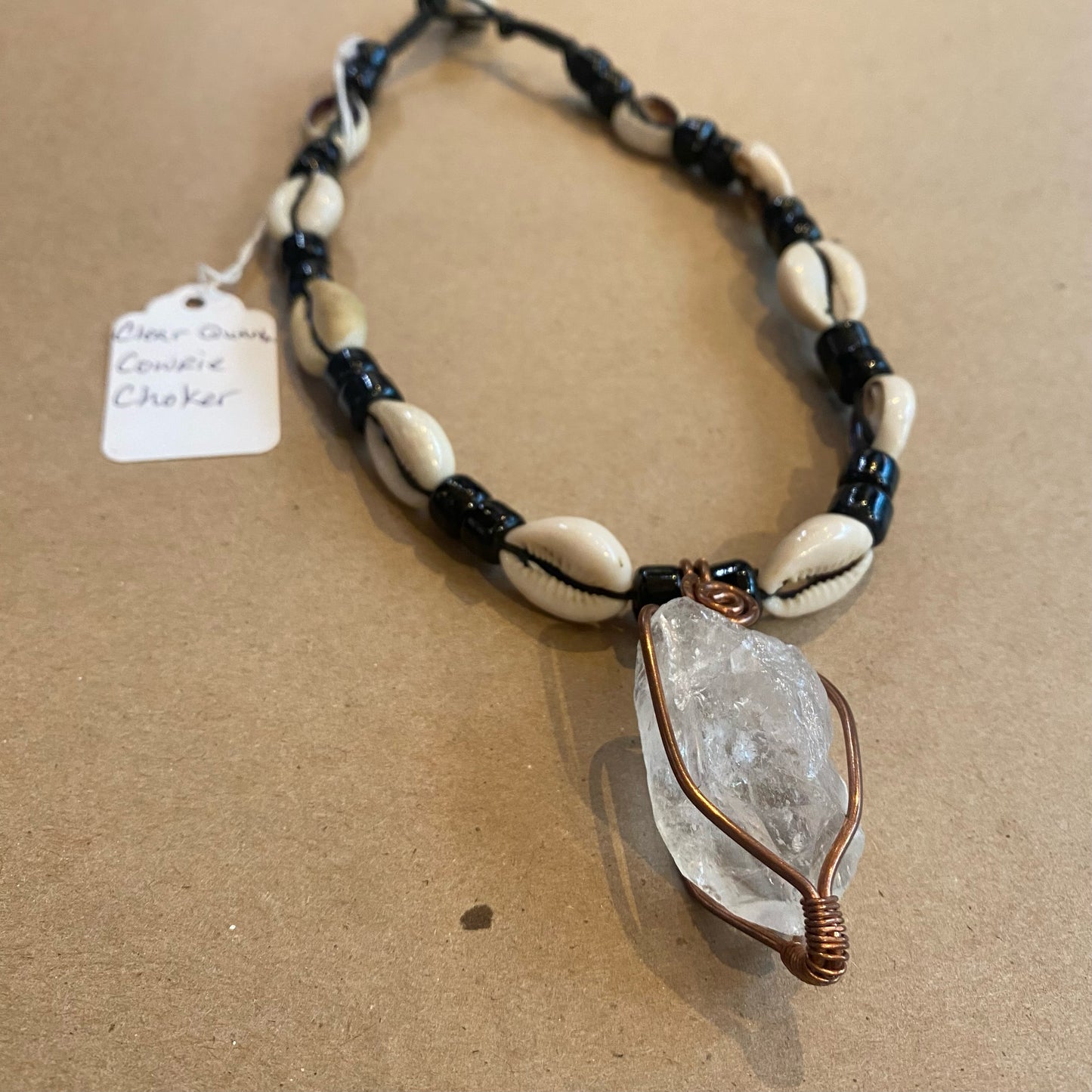 Clear Quartz, Copper Cowrie Choker