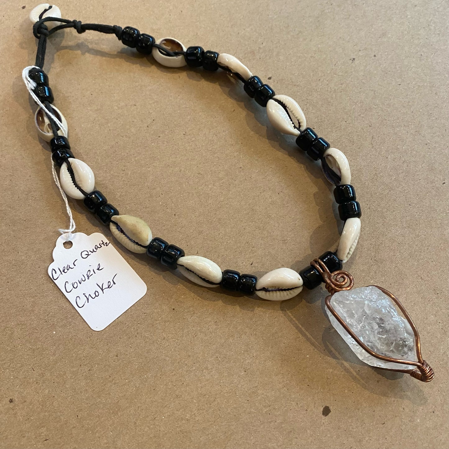 Clear Quartz, Copper Cowrie Choker