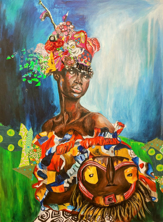 Sankofa Queenie (Mixed Media)