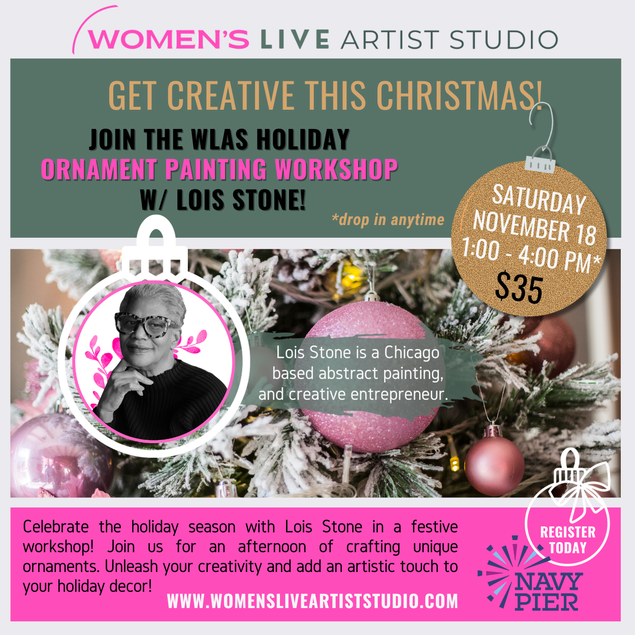 Holiday Ornament Making w/ Lois Stone 11/18