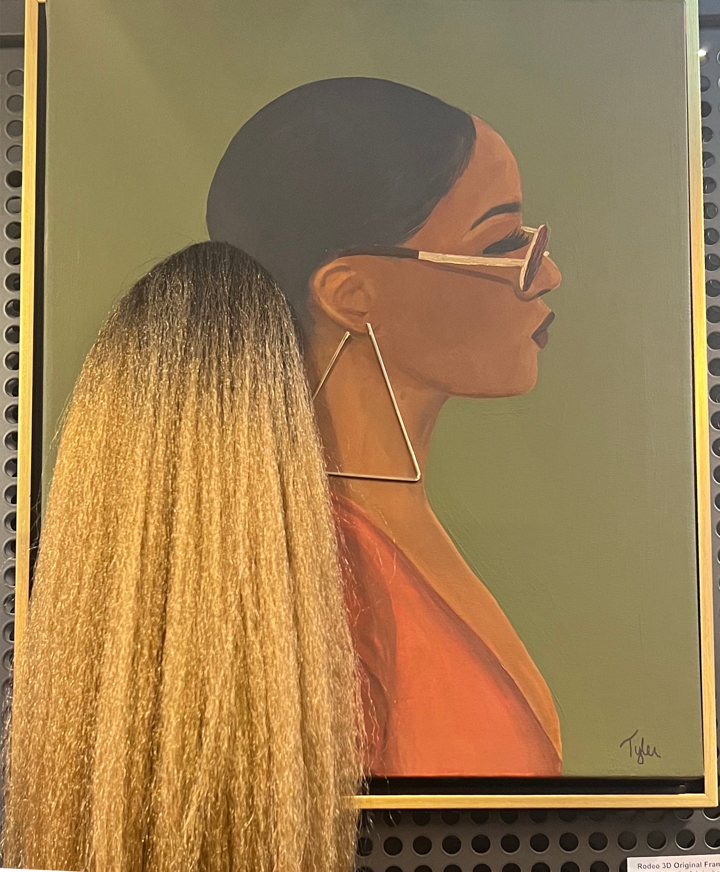 Rodeo: 3D Original Hair Art on Canvas by Tyler Clark
